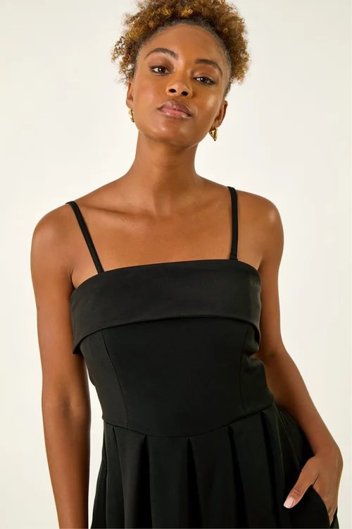 Roman Black Bardot Premium Stretch Midi Dress - 20 Image 4