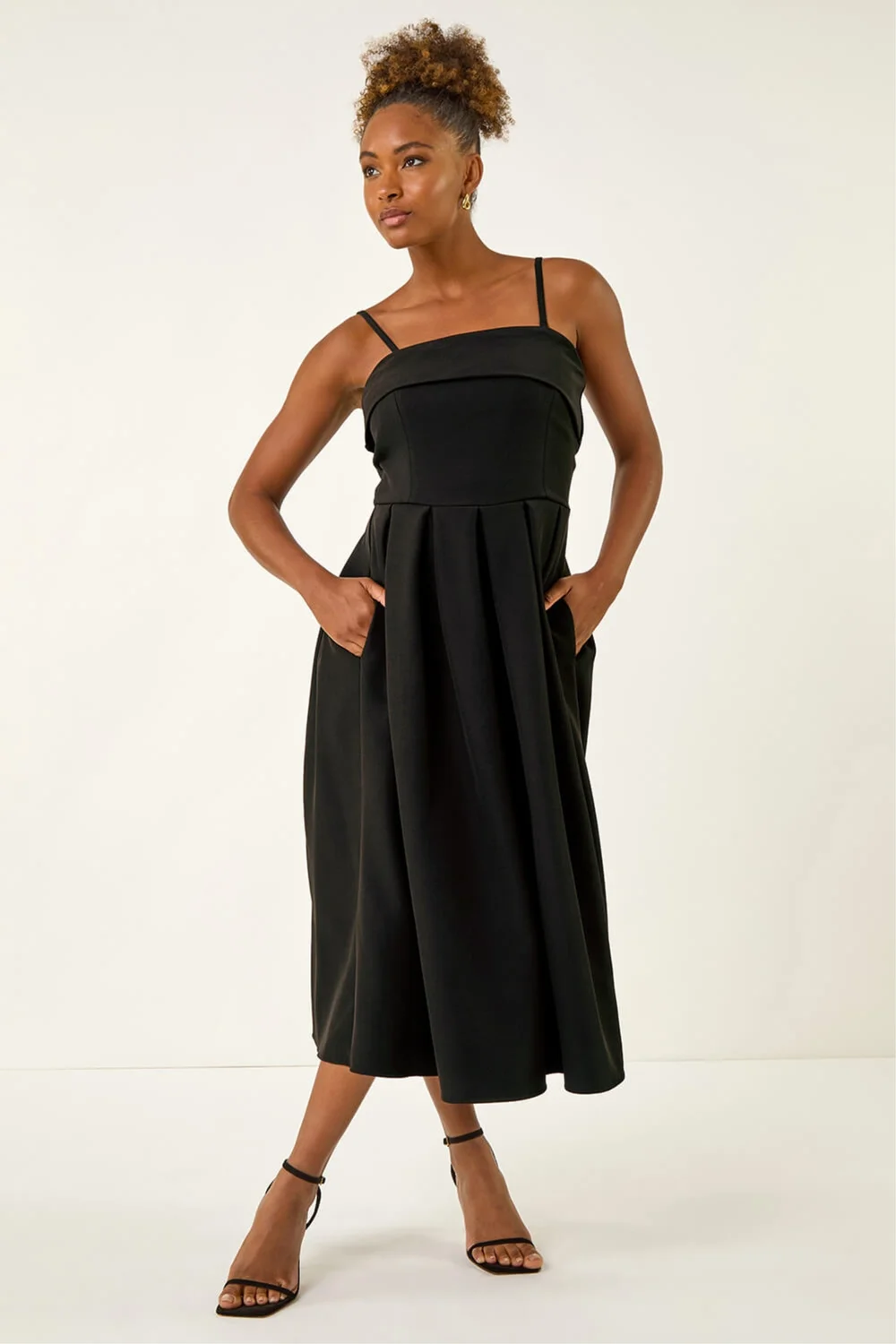 Roman Black Bardot Premium Stretch Midi Dress - 20 Image 2