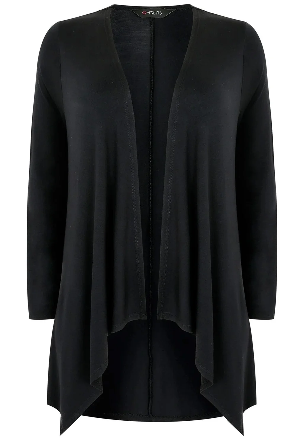 Yours Curve Black Edge To Edge Waterfall Jersey Cardigan - 22-24 Image 5