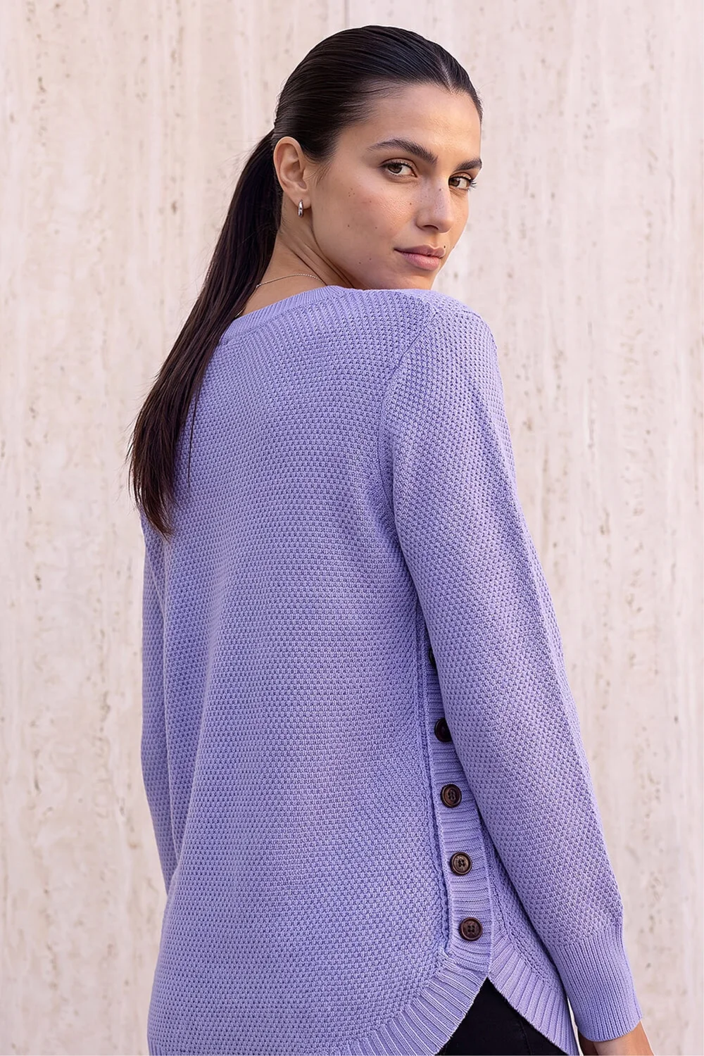 Roman Violet Textured Curved Hem - 10 Image 3