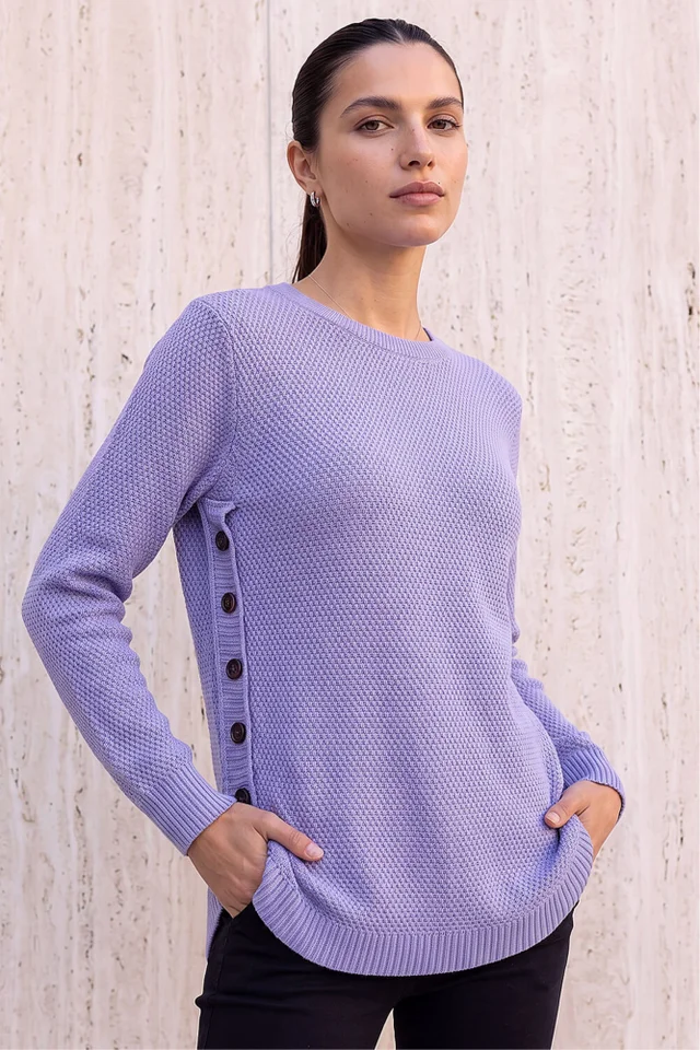 Roman Violet Textured Curved Hem