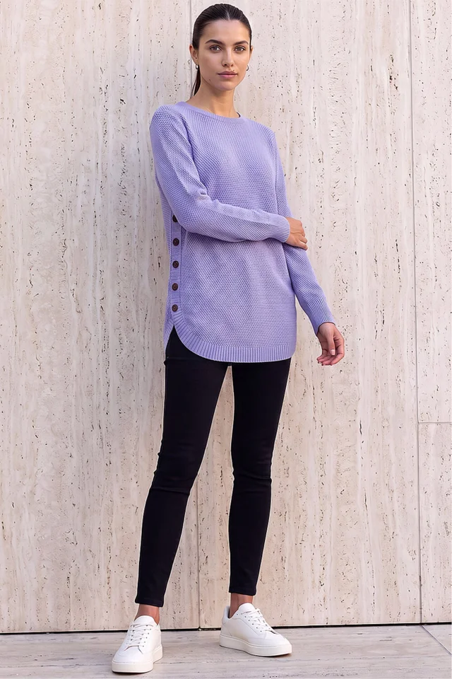 Roman Violet Textured Curved Hem