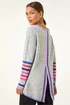 Roman Light Grey Contrast Stripe Detail Knit Jumper - Size 20 Clothing Image 2