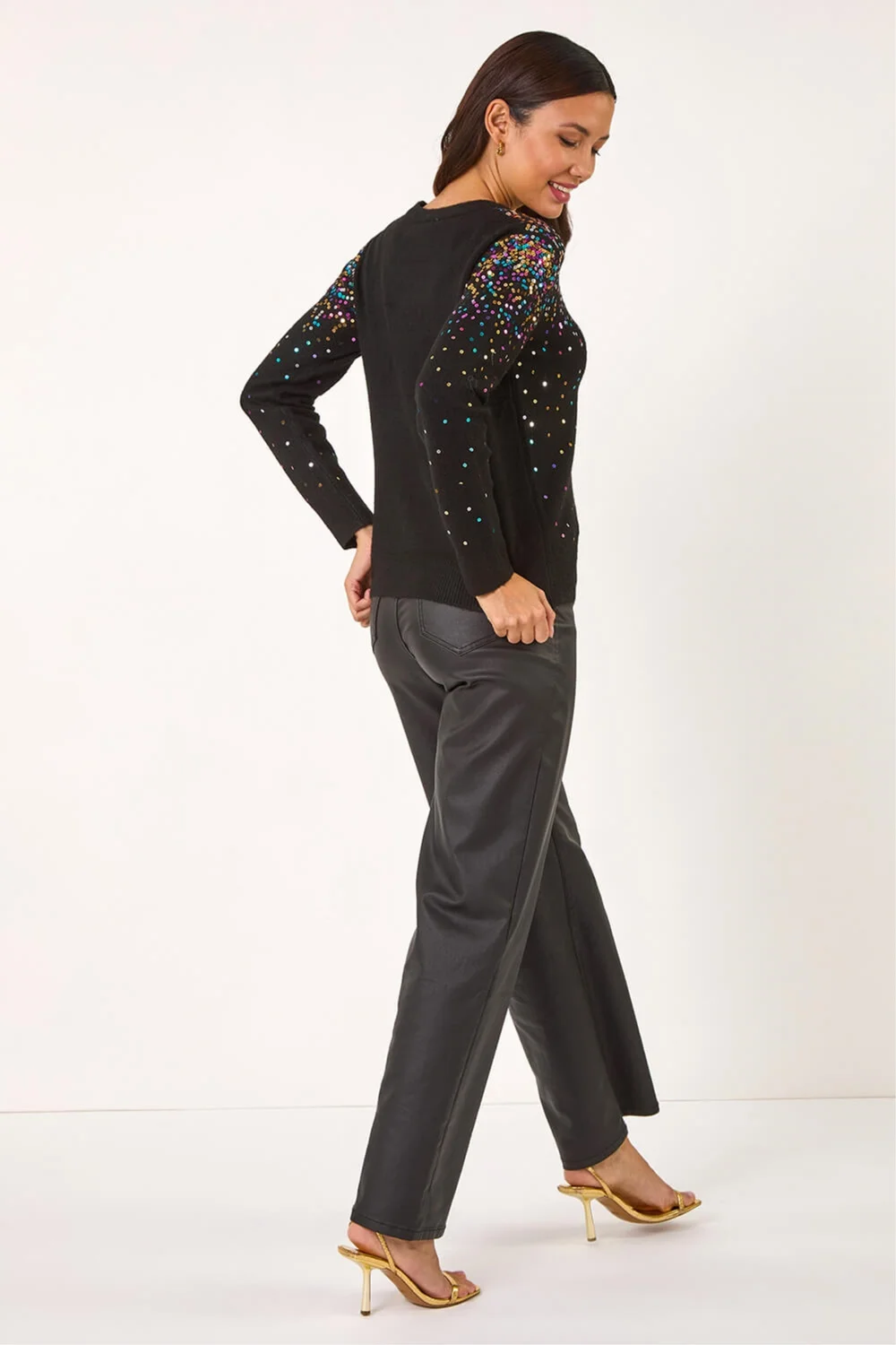 Roman Black Sparkly Sprinkle Knit Jumper - 10 Image 4