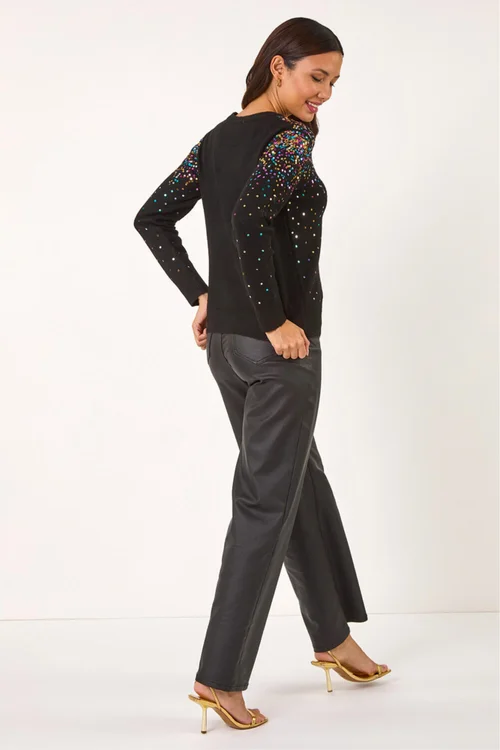 Roman Black Sparkly Sprinkle Knit Jumper - 10 Image 4