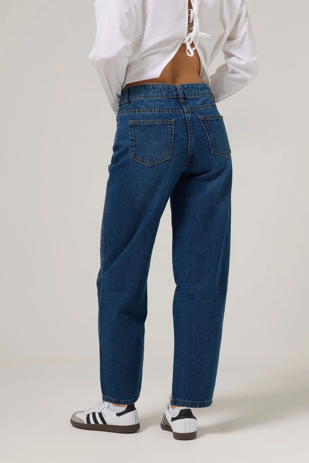 PixieGirl Petite Dark Blue Non-Stretch Barrel Leg Jeans - 14 Image 3