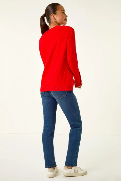 Roman Red Petite Button Cuff Knit Jumper - 18 Image 4