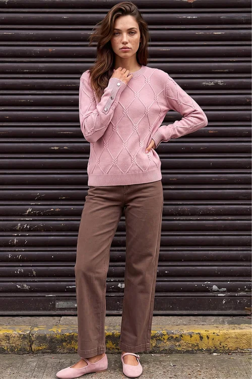 Roman Light Pink Petite Button Cuff Knit Jumper - 10 Image 2