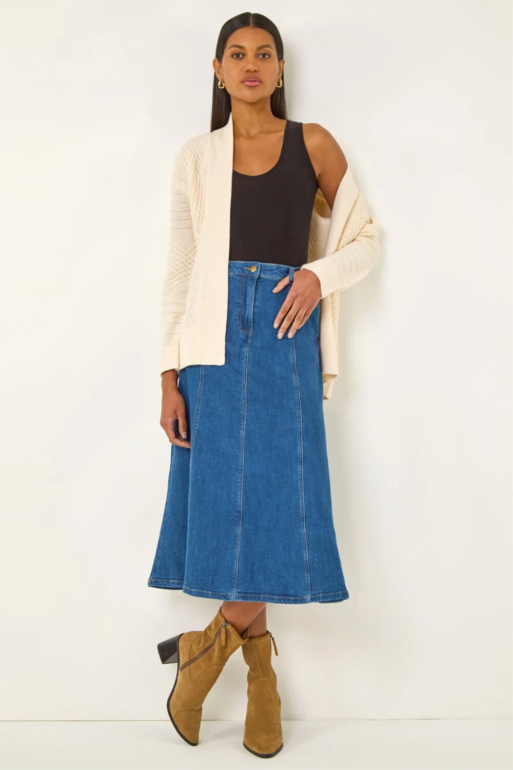Roman Ivory Textured Knit Cardigan - 16 Image 2