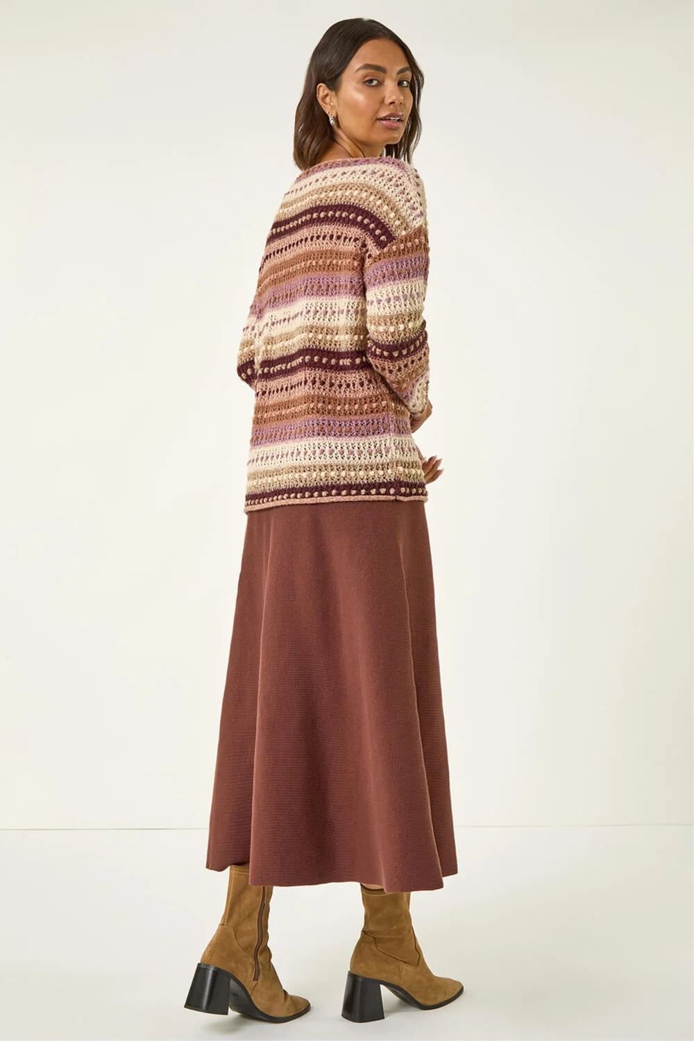 Roman Natural Bobble Knit Stripe Jumper - 20 Image 3