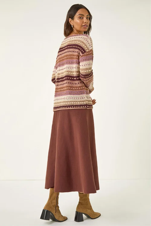 Roman Natural Bobble Knit Stripe Jumper - 20 Image 3