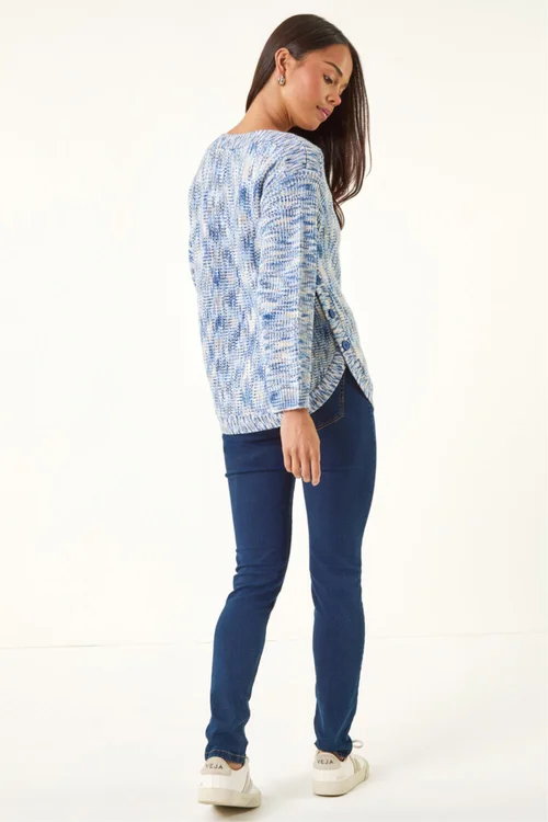 Roman Blue Petite Curve Hem Knit Jumper - 12 Image 3