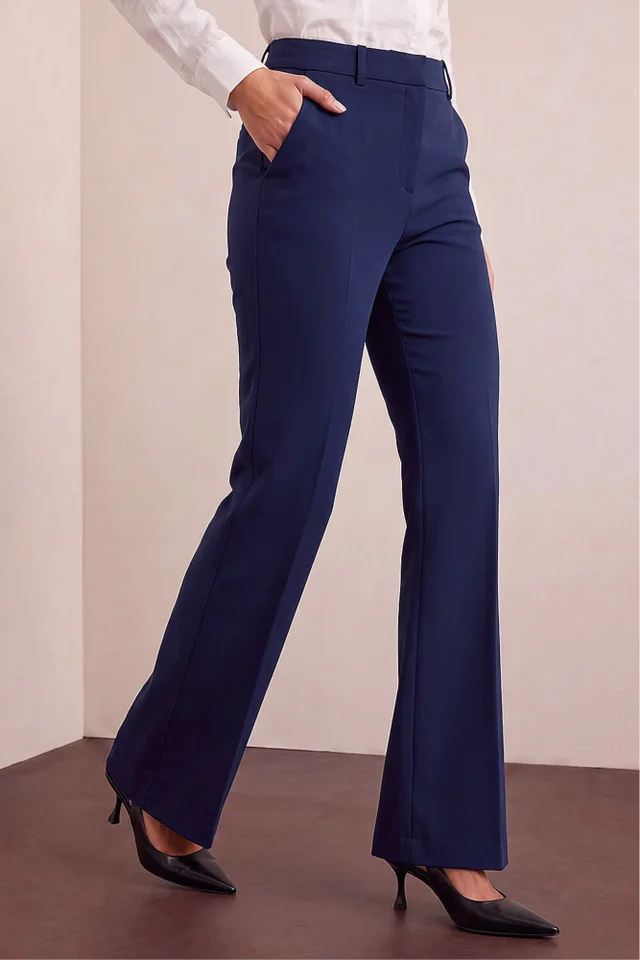 Roman Navy Bootcut Leg Stretch Trousers
