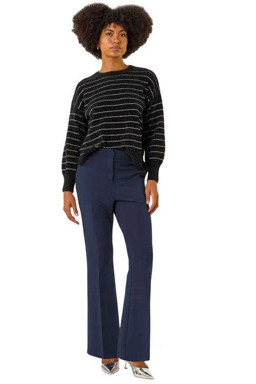 Roman Navy Bootcut Leg Stretch Trousers - 14 Image 2