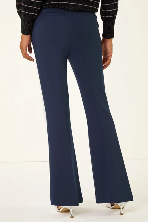 Roman Navy Bootcut Leg Stretch Trousers - 14 Image 4