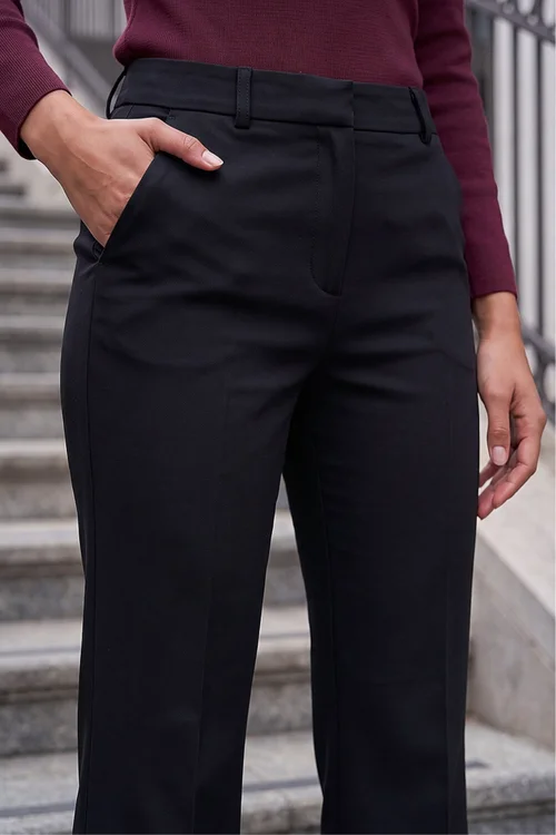 Roman Black Bootcut Crepe Stretch Trousers - 12 Image 4