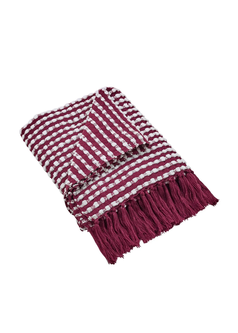 Catherine Lansfield Stab Stitch Blanket Throw Plum (125x150cm) - One Size Image 5
