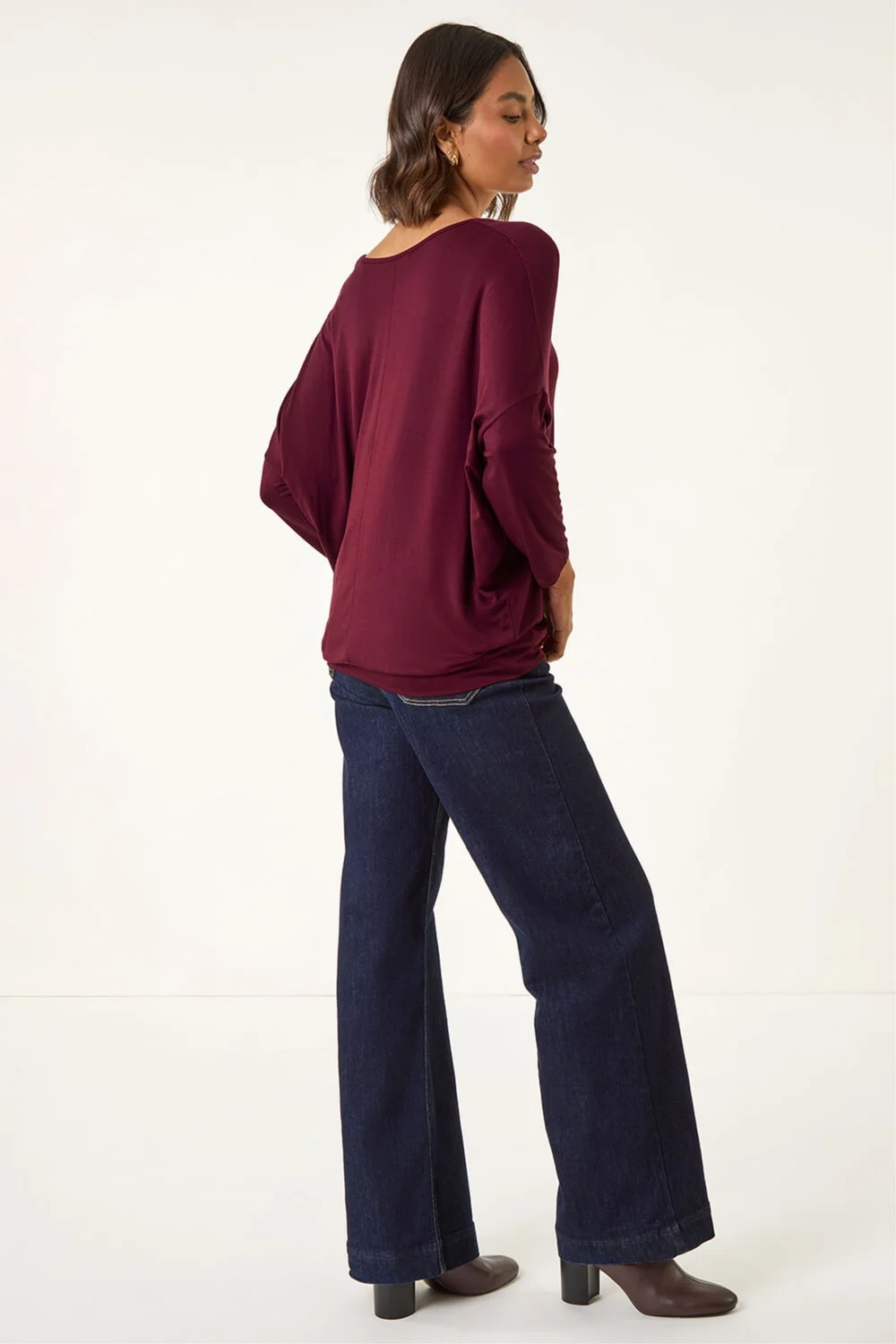 Roman Burgundy V-Neck Jersey Stretch T-Shirt - 18 Image 3