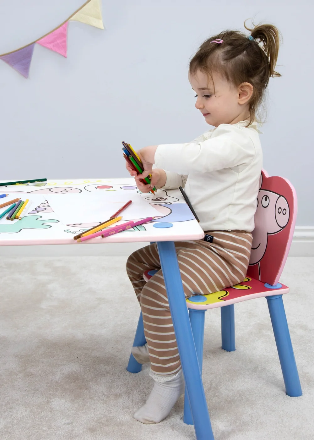 Peppa Pig Playful Pink Table & Chair Set - One Size Image 5