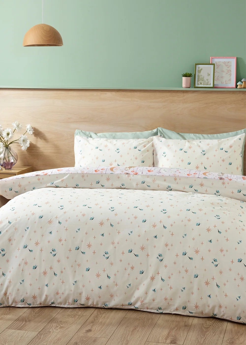 Catherine Lansfield Enchanted Twilight Animals Reversible Duvet Cover Set Lilac - Single Image 2