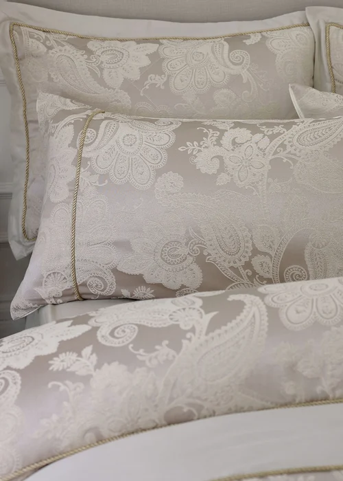 Catherine Lansfield Opulent Jacquard Duvet Cover Set Champagne Gold - Single Image 2