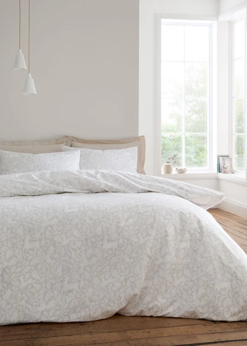 Bianca Fine Linens Natural Woodland Cotton Reversible Duvet Cover Set - Single Image 1