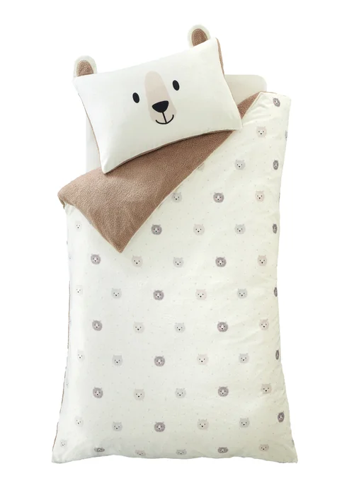 Catherine Lansfield Cosy Bear So Soft Duvet Cover Set Natural - Single Image 5