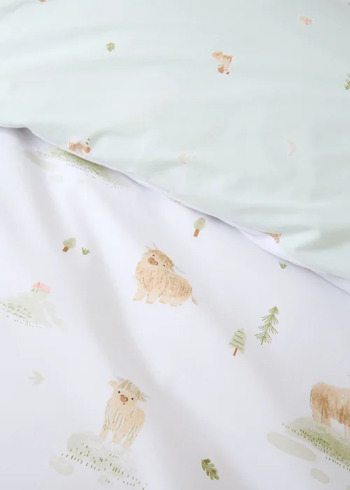 Bianca Fine Linens Mini Moo Cow Reversible Cotton Duvet Cover Set White - Double Image 4