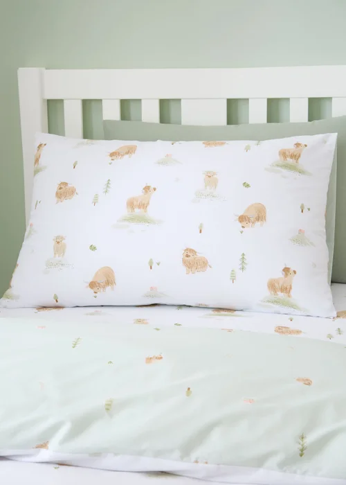 Bianca Fine Linens Mini Moo Cow Reversible Cotton Duvet Cover Set White - Double Image 3