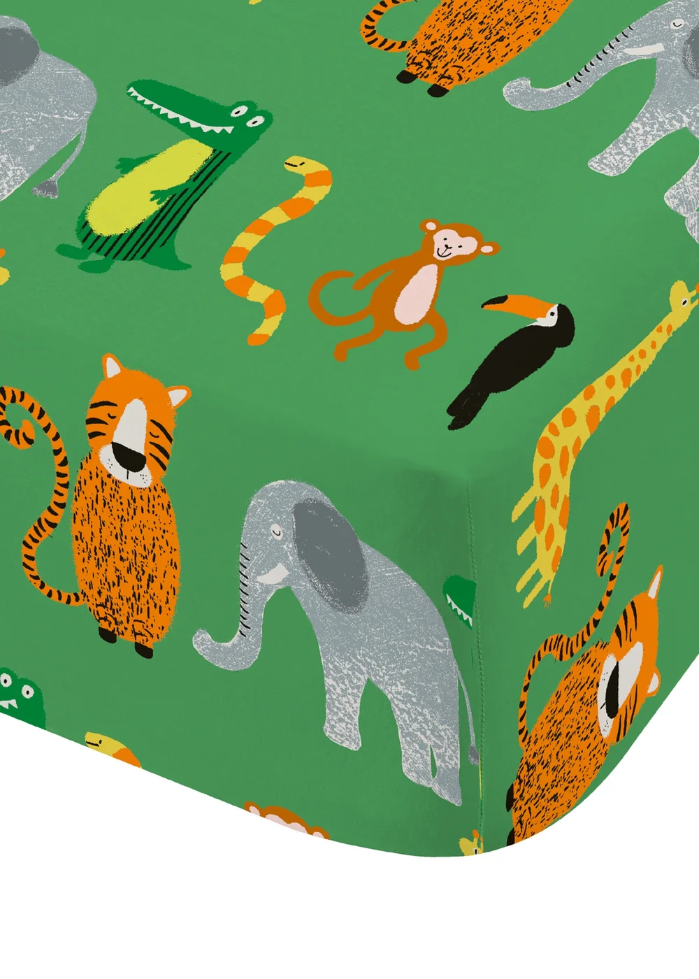 Catherine Lansfield Animal Magic Fitted Sheet Green - Single Image 3