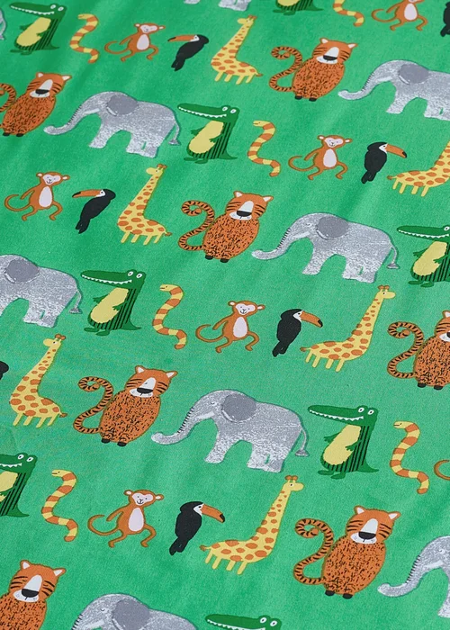 Catherine Lansfield Animal Magic Fitted Sheet Green - Single Image 2