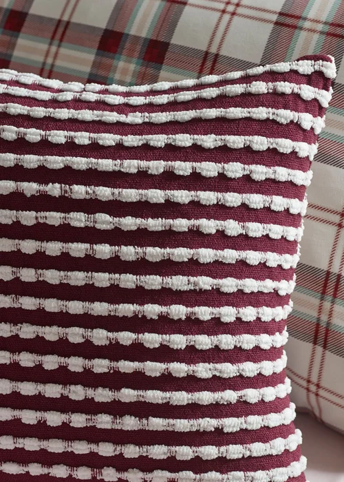 Catherine Lansfield Stab Stitch 43x43cm Cushion Plum - 43W X 43D Image 2