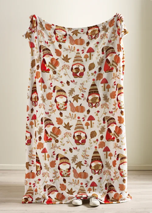 Catherine Lansfield Woodland Gonks Cosy Fleece Blanket Throw Natural - One Size Image 3