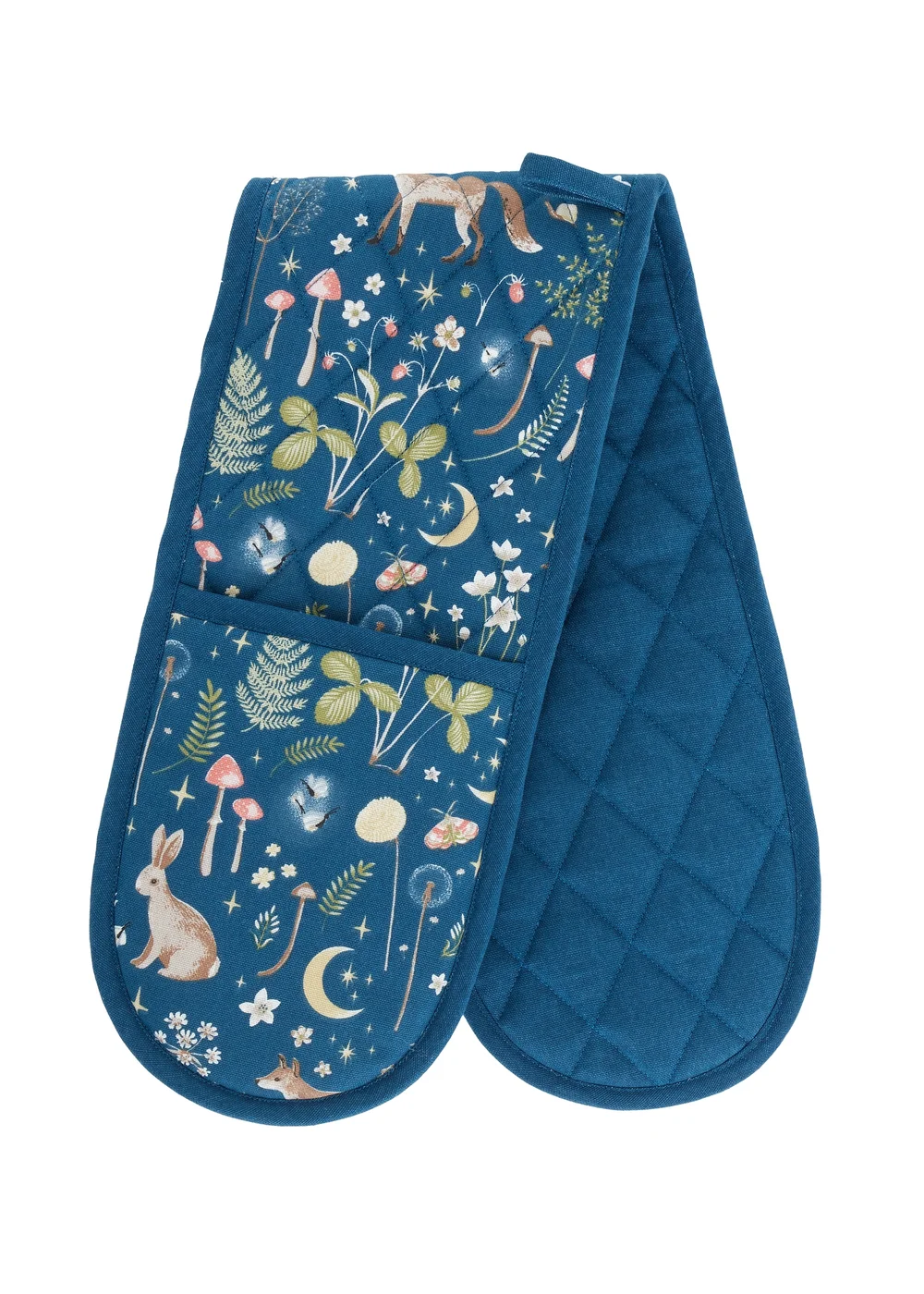 Catherine Lansfield Enchanted Twilight Animals Cotton Kitchen Double Oven Glove Navy - One Size Image 3