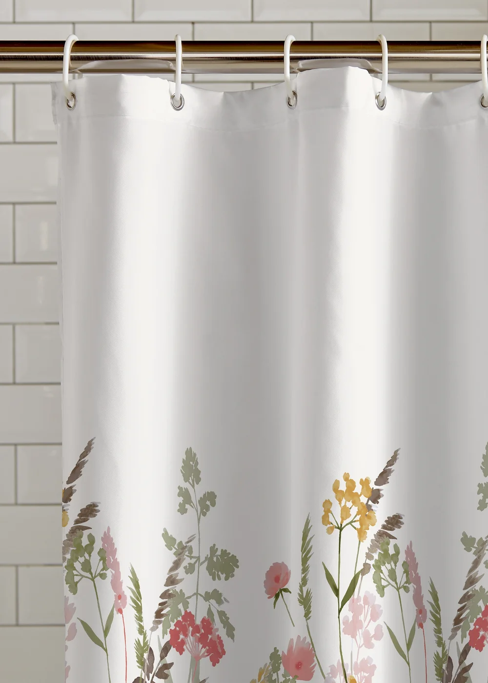 Catherine Lansfield Countryside Floral Shower Curtain Pink - One Size Image 2