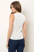 Star By Julien Macdonald Ivory White Ribbed Button Bust Vest Top - Size 18-20 Image 3