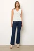 Star By Julien Macdonald Ivory White Ribbed Button Bust Vest Top - Size 18-20 Image 2