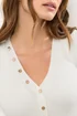 Star By Julien Macdonald Ivory White Ribbed Button Bust Vest Top - Size 18-20 Image 4