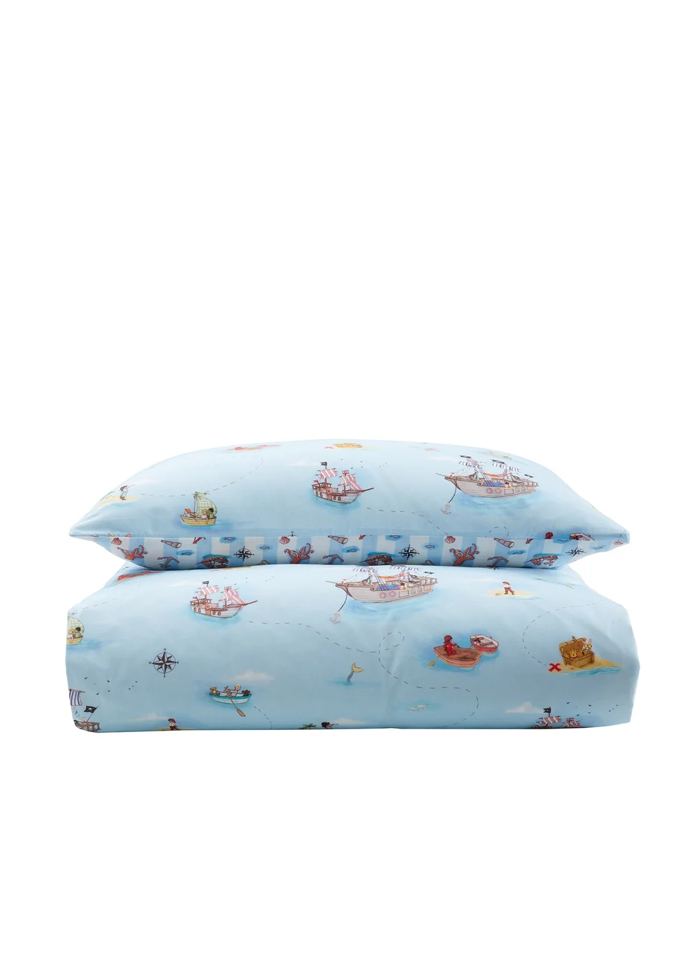 Belle & Boo Pirates Reversible Cotton Duvet Cover Set Blue - Junior Image 5