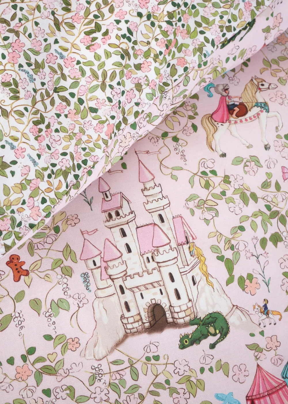 Belle & Boo Fairytale Reversible Cotton Duvet Cover Set Pink - Junior Image 4