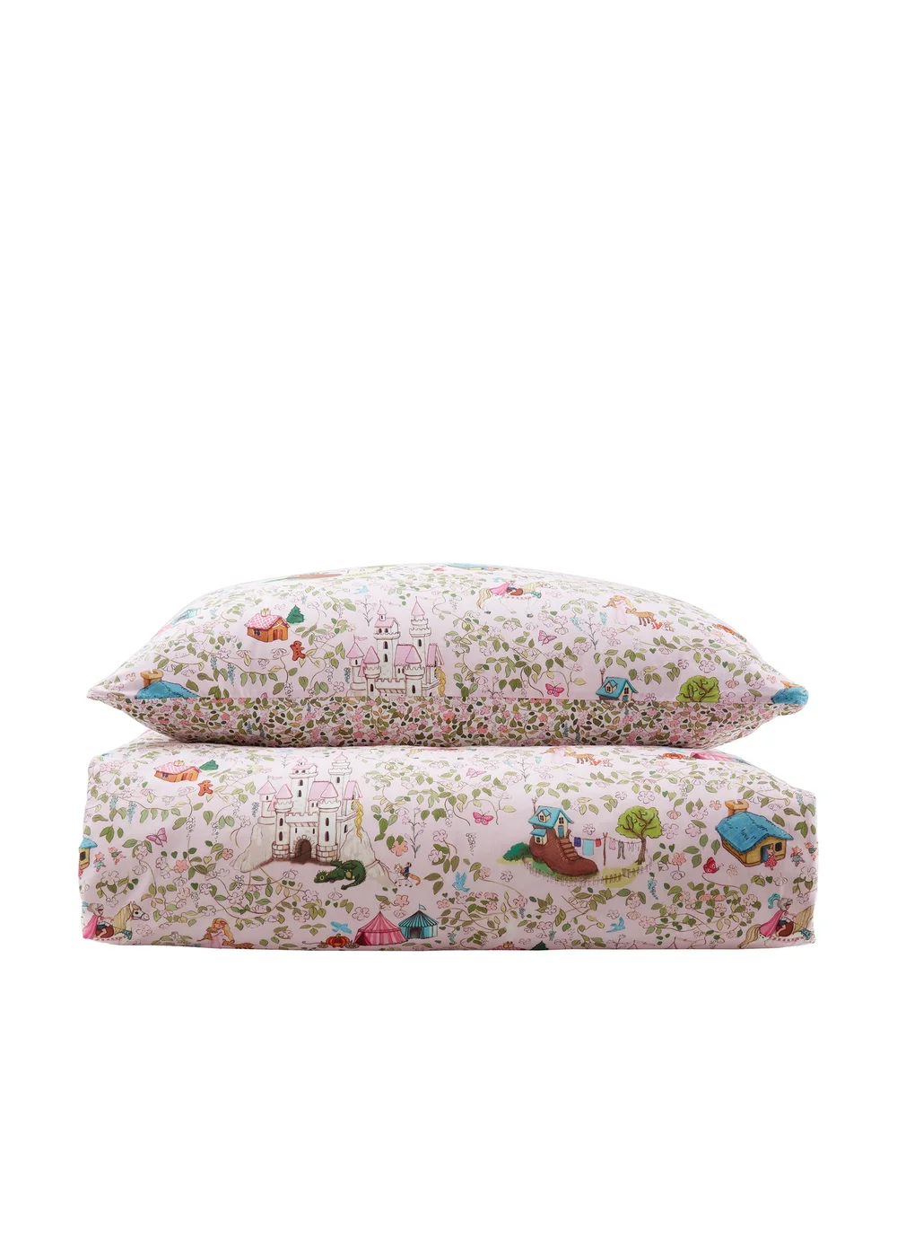 Belle & Boo Fairytale Reversible Cotton Duvet Cover Set Pink - Junior Image 5