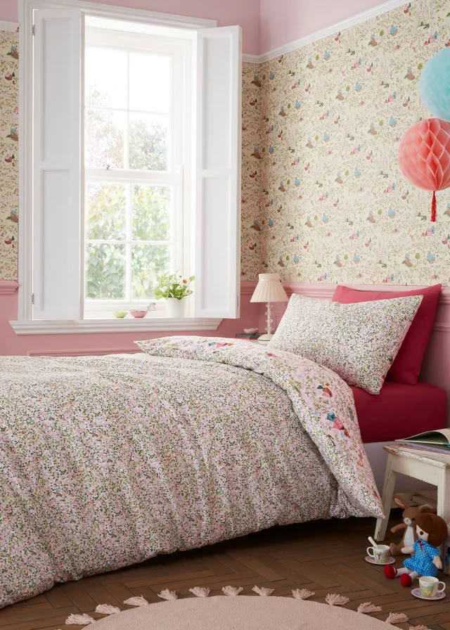 Belle & Boo Fairytale Reversible Cotton Duvet Cover Set Pink