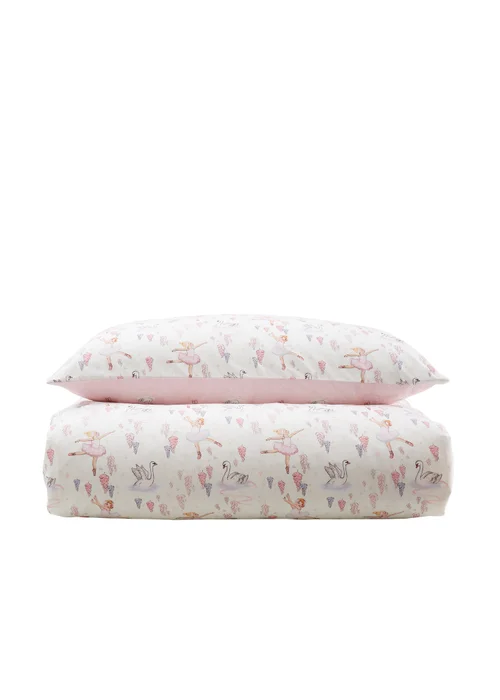 Belle & Boo Ballerina Reversible Cotton Duvet Cover Set Pink - Junior Image 5