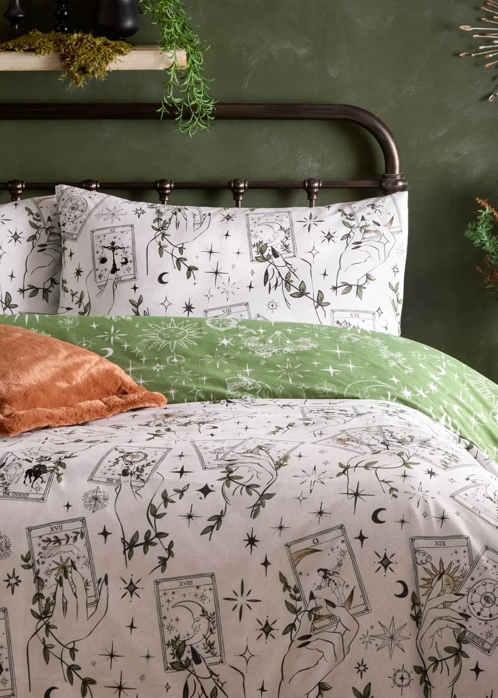 Furn Celestial Stories Printed Reversible Green Duvet Set - Single Image 3