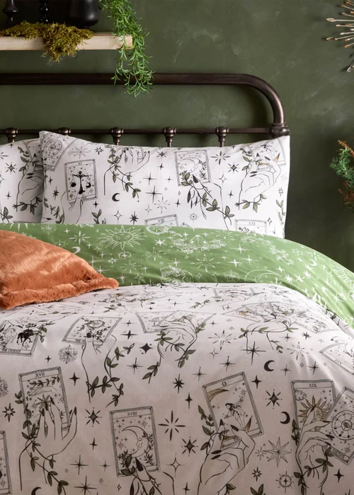 Furn Celestial Stories Printed Reversible Green Duvet Set - Single Image 3