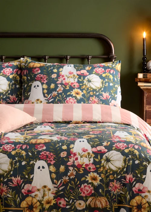 Furn Bootanical Printed Reversible Multicolour Duvet Set - Double Image 3