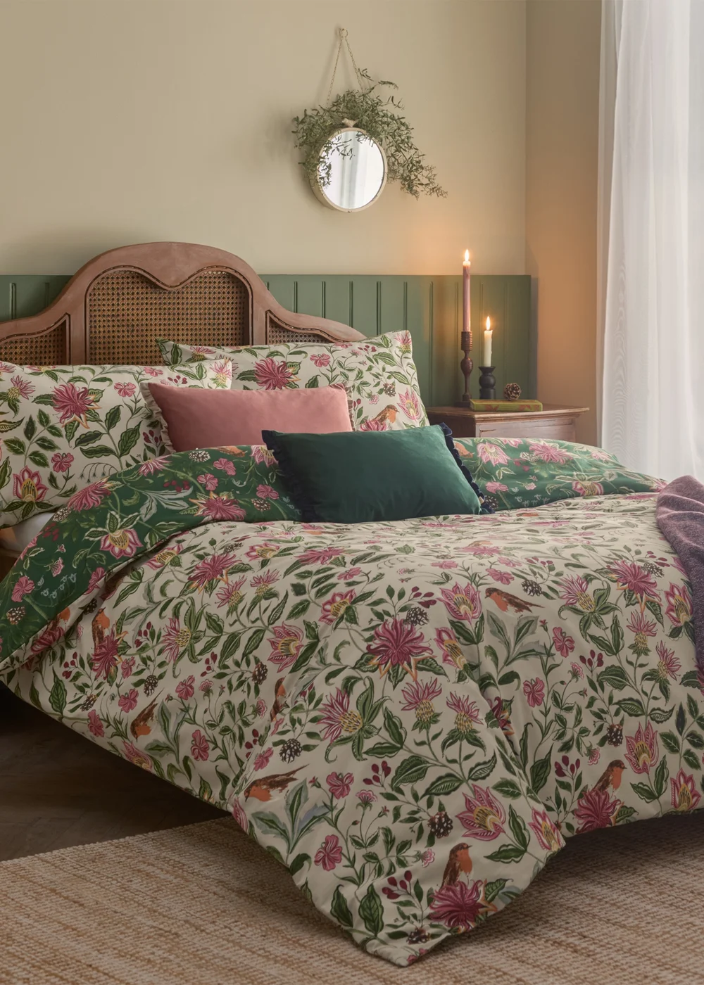 Wylder Nature Beatrice Reversible Floral Multicolour Duvet Set - Single Image 1