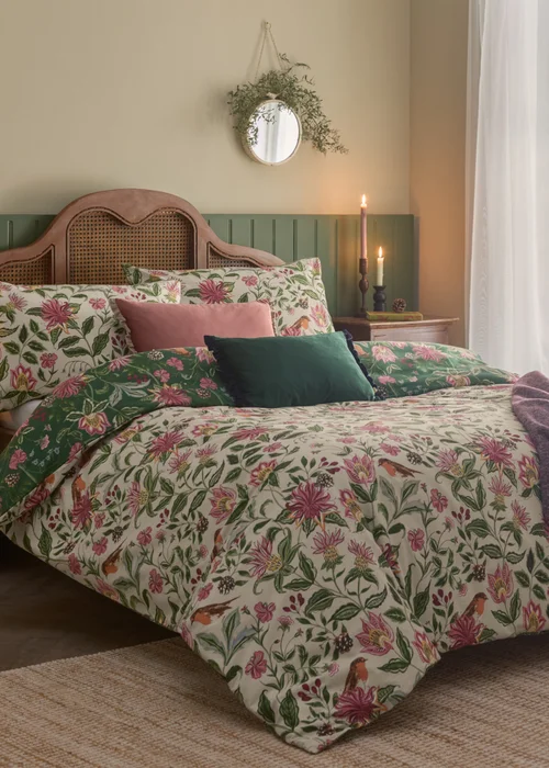 Wylder Nature Beatrice Reversible Floral Multicolour Duvet Set - Single Image 1
