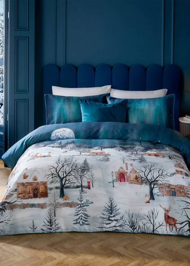 Paoletti Starlight 100% Cotton Midnight Blue Duvet Set