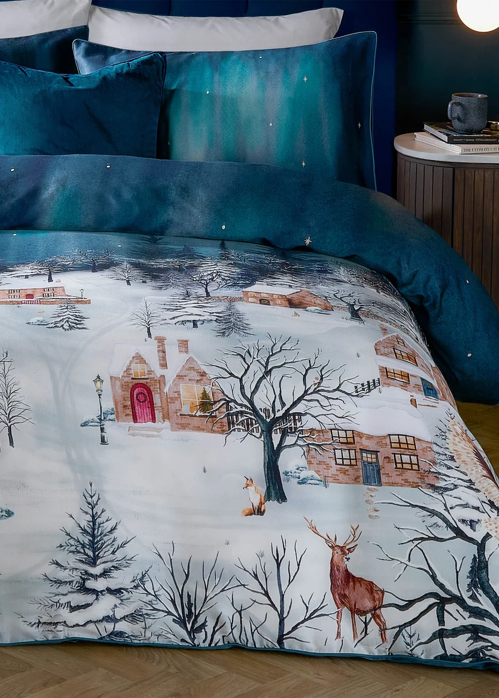 Paoletti Starlight 100% Cotton Midnight Blue Duvet Set - Single Image 3